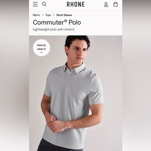Rhone - Commuter Polo - size Large - viola/lilac/grey